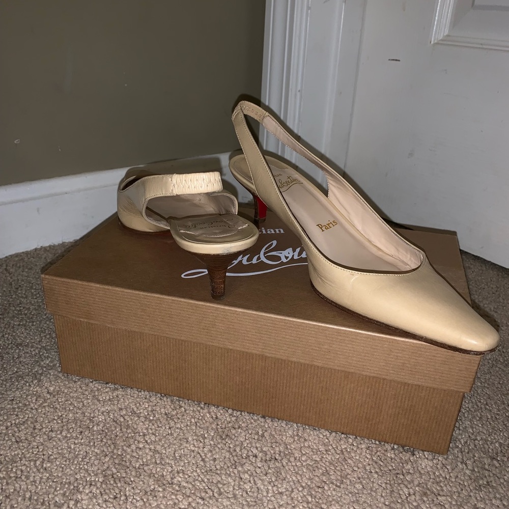Christian Louboutin Pointed Toe Slingback Pumps